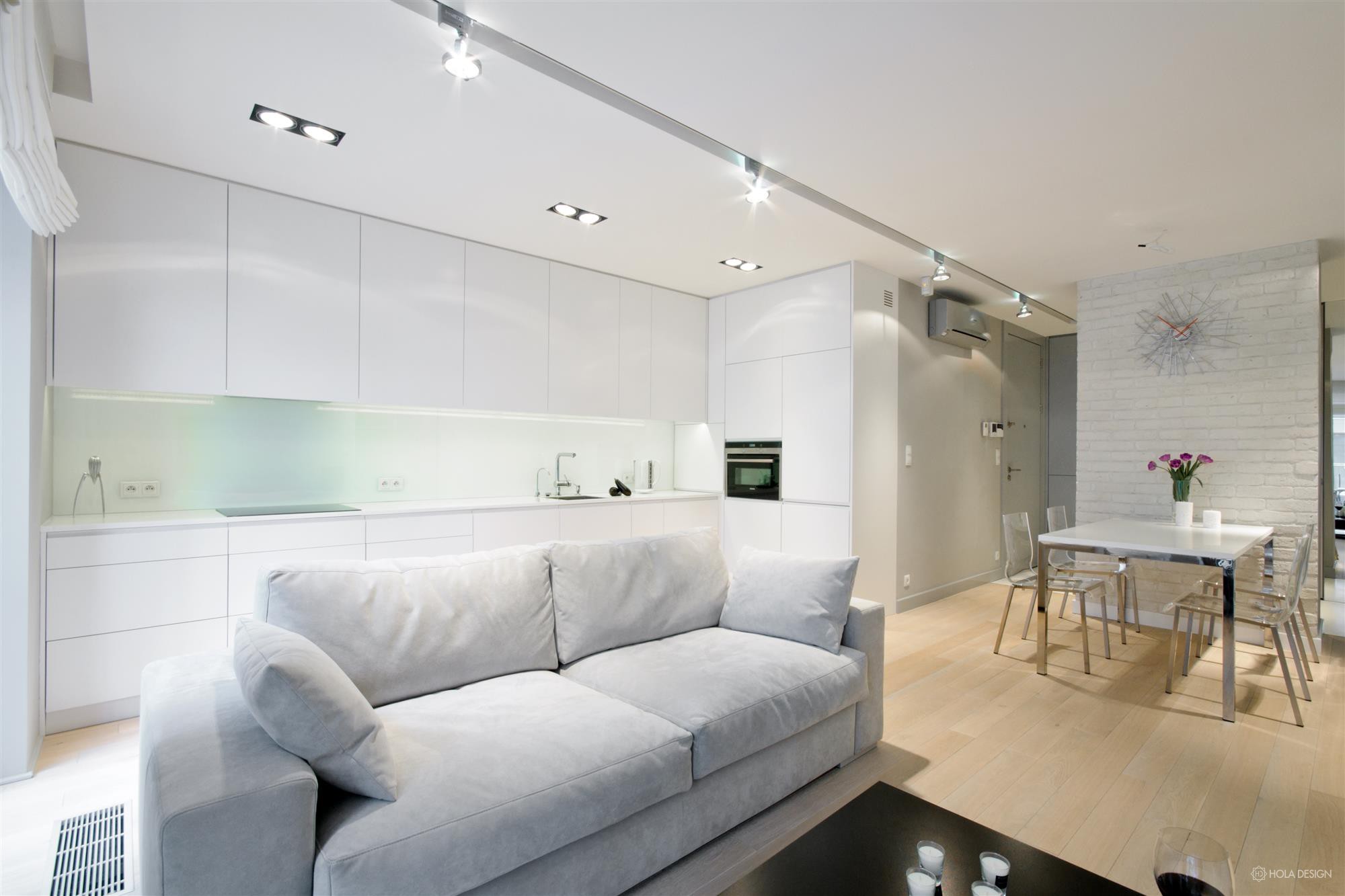 Zdjęcie 3 - Projekt wnętrza mieszkania dla pary - sypialnia z białą cegłą